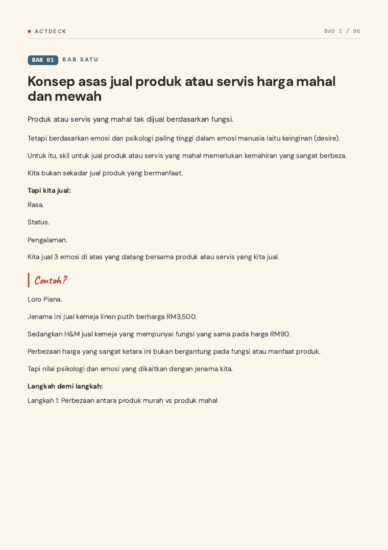 Muka surat 8 — 6 langkah jual harga premium