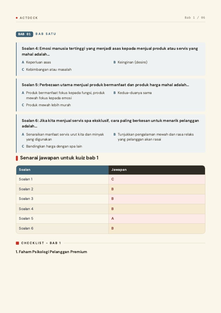 Muka surat 11 — checklist psikologi pelanggan premium